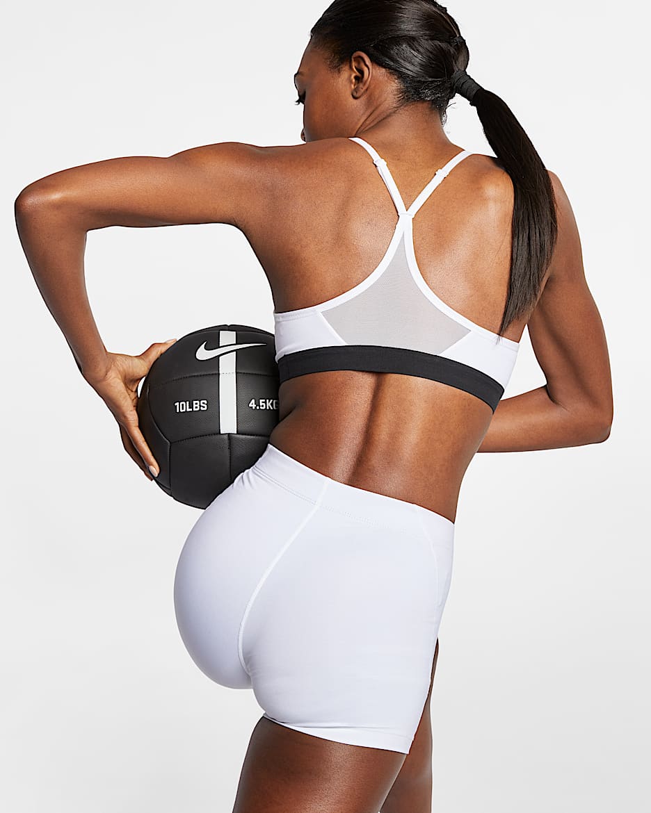 Nike Indy Women's Light-Support Padded Sports Bra - White/Black/Black/Black