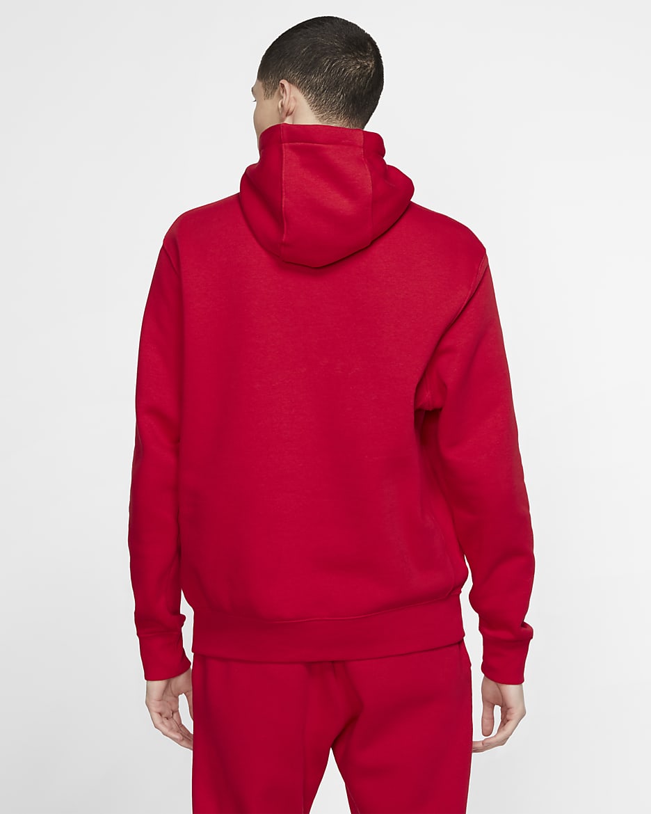 Nike Sportswear Club Fleece Men's Graphic Pullover Hoodie - University Red/White/White