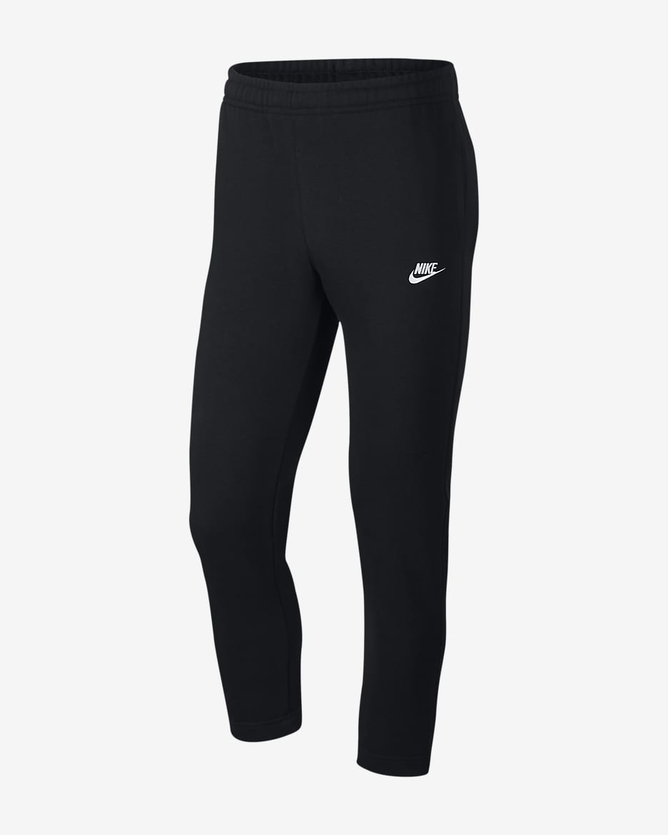 Calças em tecido moletão Nike Sportswear Club para homem - Preto/Preto/Branco