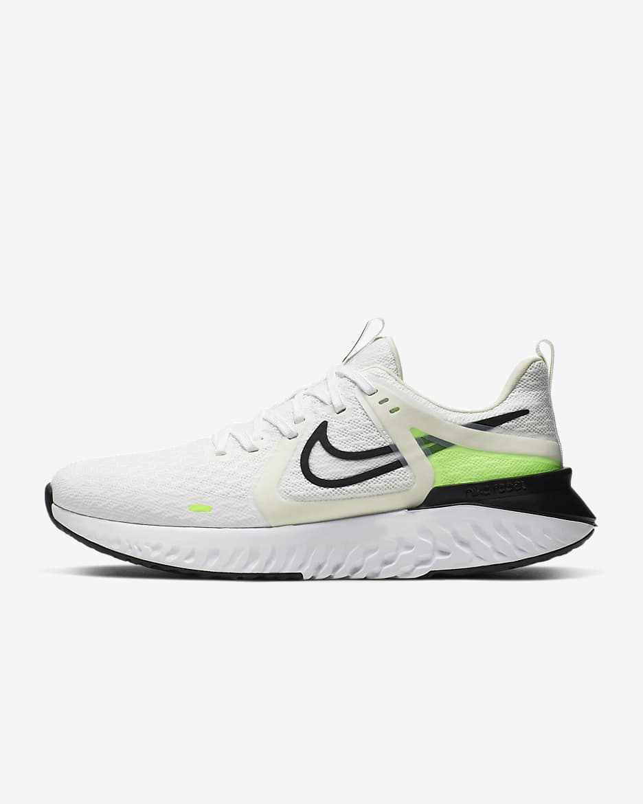 Nike Legend React 2 Hardloopschoen voor heren - Wit/Volt/Phantom/Zwart
