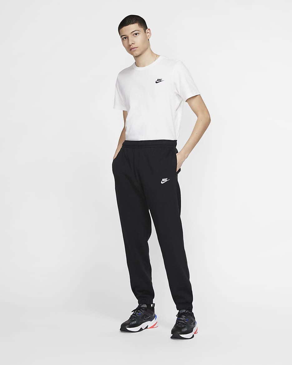 Pantaloni Nike Sportswear Club Fleece - Uomo - Nero/Nero/Bianco