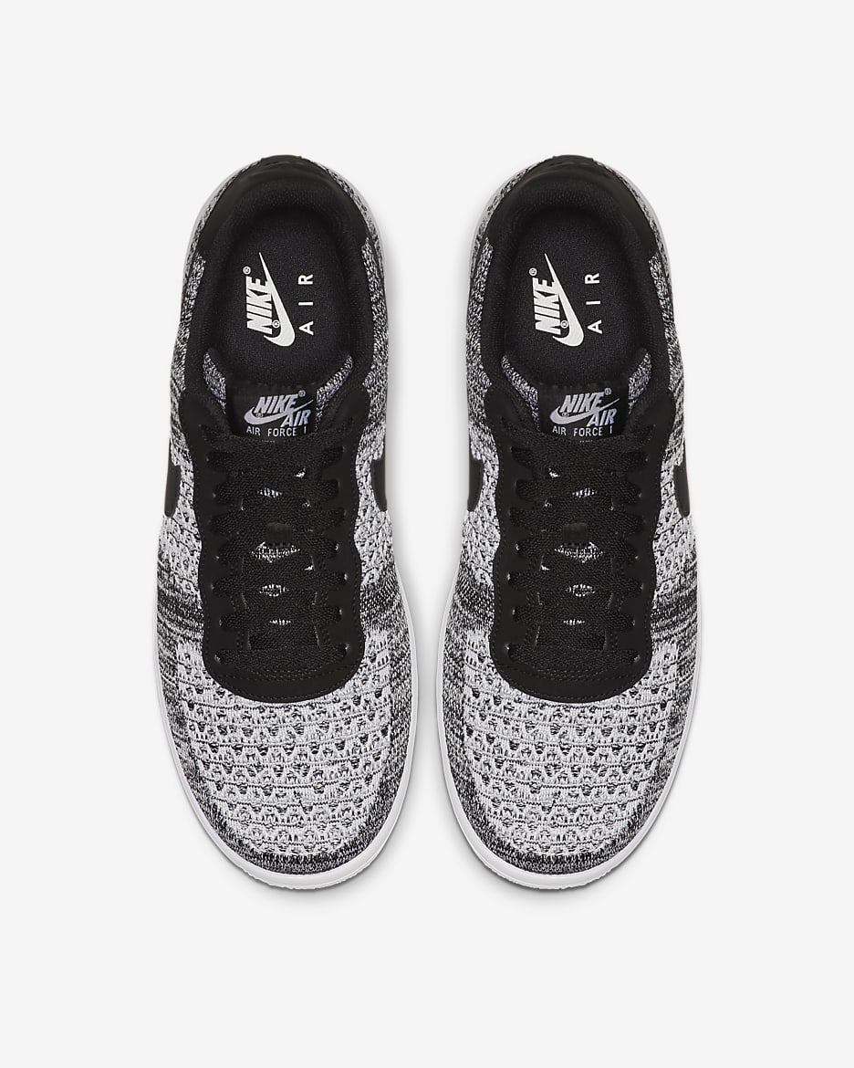 Nike Air Force 1 Flyknit 2.0 Shoes - Black/Black/White/Pure Platinum