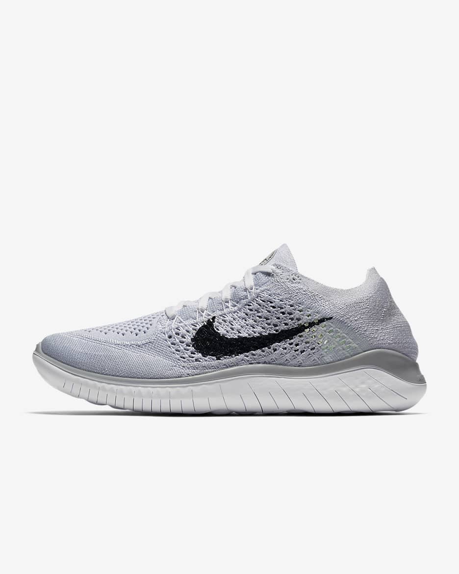 Nike Free Run Flyknit 2018 Women's Running Shoes - White/Pure Platinum/Black