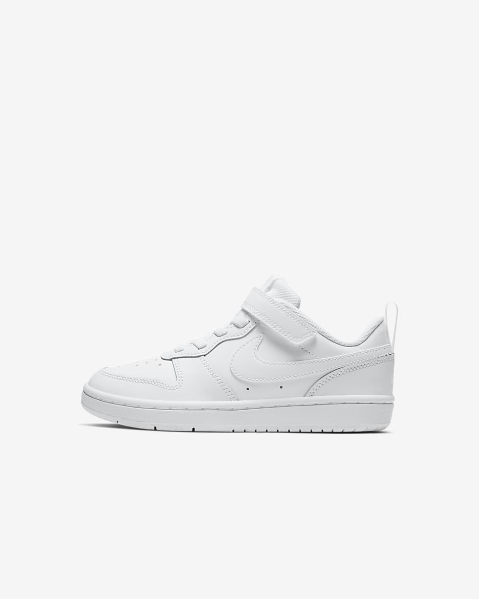 Nike Court Borough 低筒 2 小童鞋款 - 白色/白色/白色