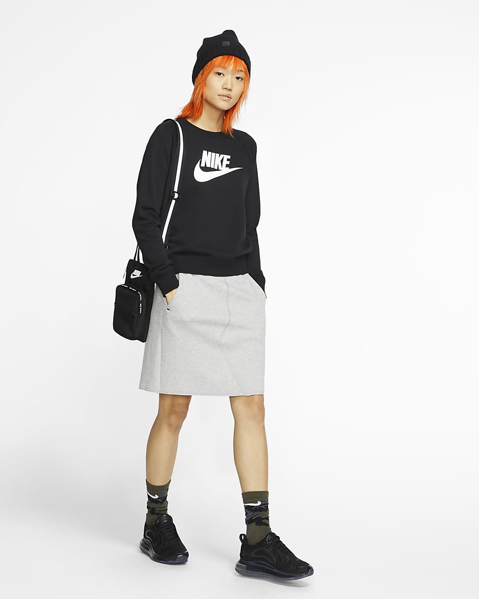 Nike Sportswear Essential Women's Fleece Crew - Black/White