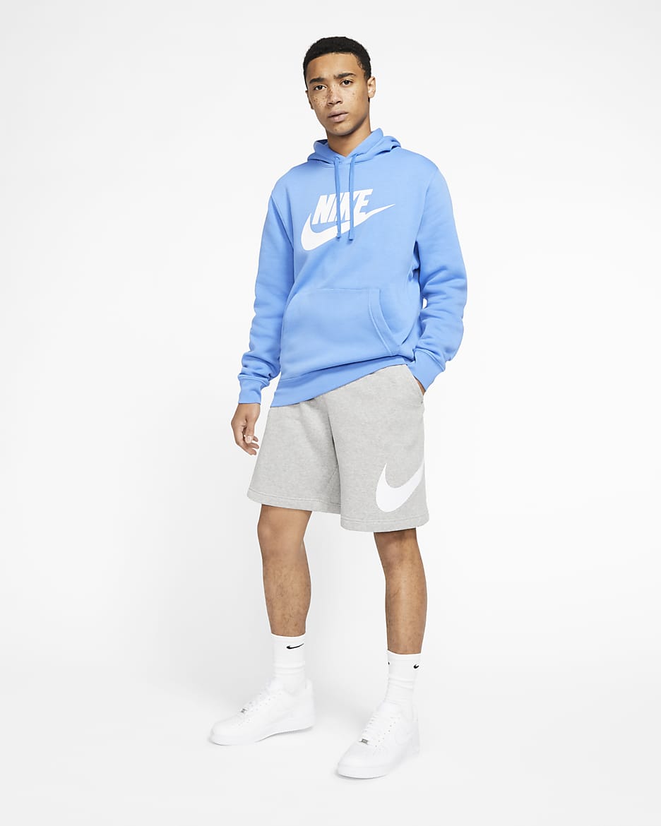 Calções com grafismo Nike Sportswear Club para homem - Cinzento Heather escuro/Branco/Branco