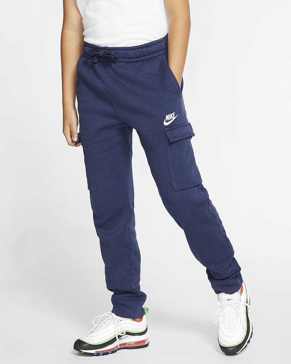 Nike Sportswear Club Big Kids' (Boys') Cargo Pants - Midnight Navy/Midnight Navy/White