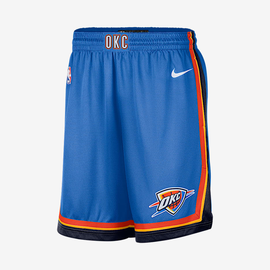 Oklahoma City Thunder Icon Edition Men's Nike NBA Swingman Shorts - Signal Blue/College Navy/White
