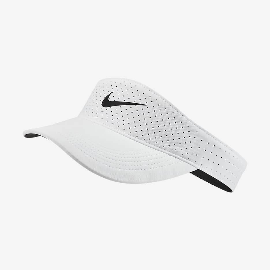 หมวกไวเซอร์เทรนนิ่งปรับได้ Nike AeroBill - ขาว/ดำ