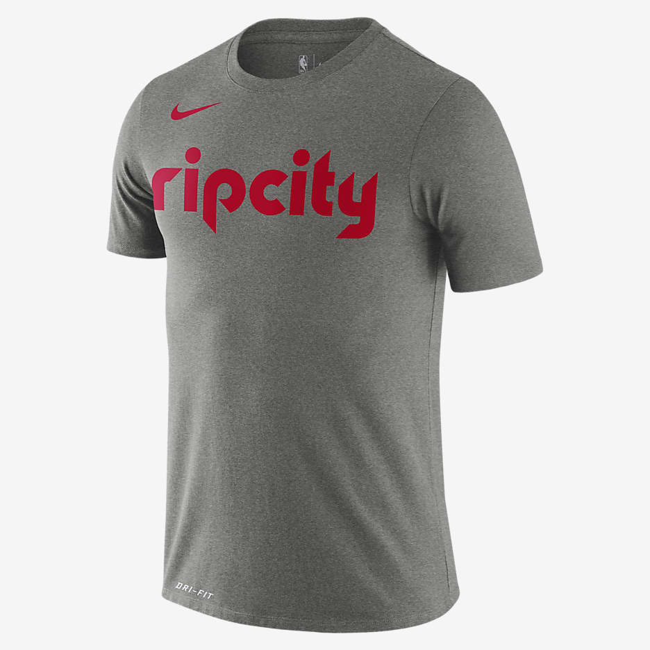 Portland Trail Blazers City Edition Logo Men's Nike Dri-FIT NBA T-Shirt - Dark Grey Heather