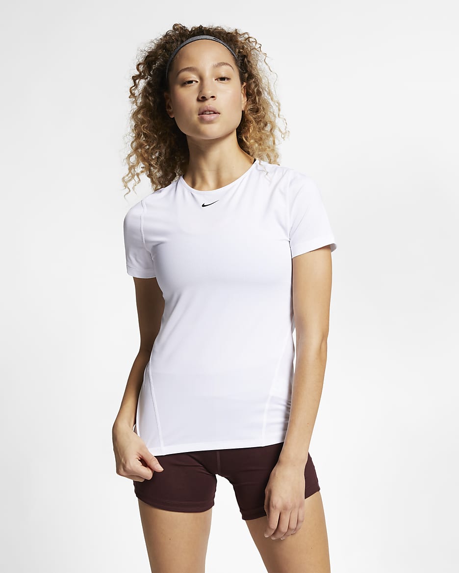 Nike Pro Women's Short-Sleeve Training Top - White/Black
