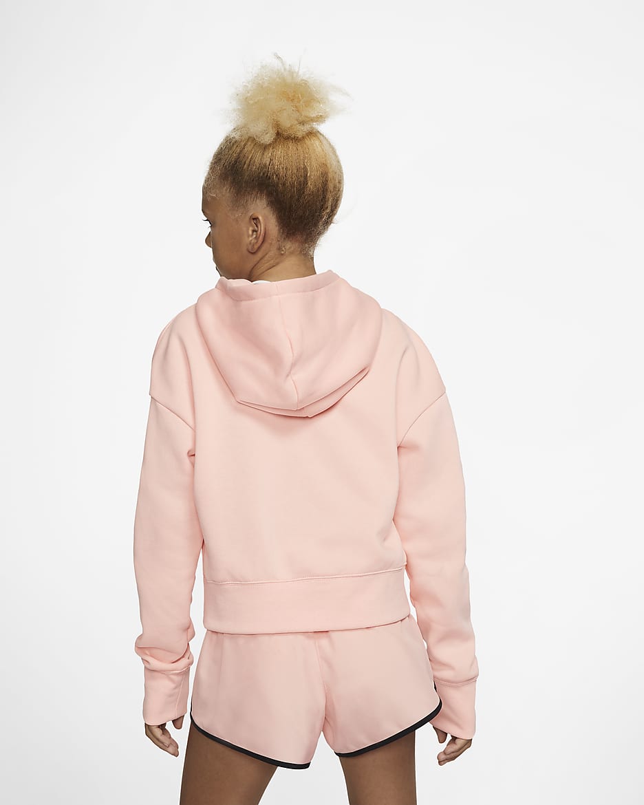 Nike Sportswear Older Kids' (Girls') Cropped Hoodie - Bleached Coral