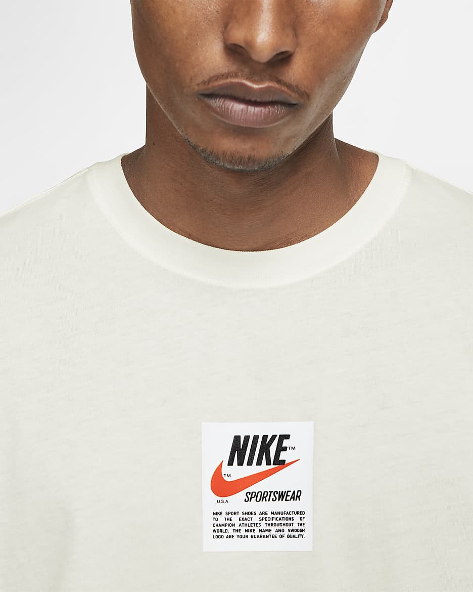 Nike Sportswear Men's Long-Sleeve Printed Top - Sail