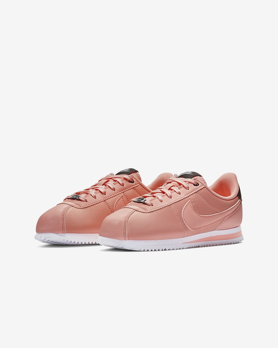 Nike Cortez Basic TXT VDAY Older Kids' Shoe - Bleached Coral/Black/White/Bleached Coral