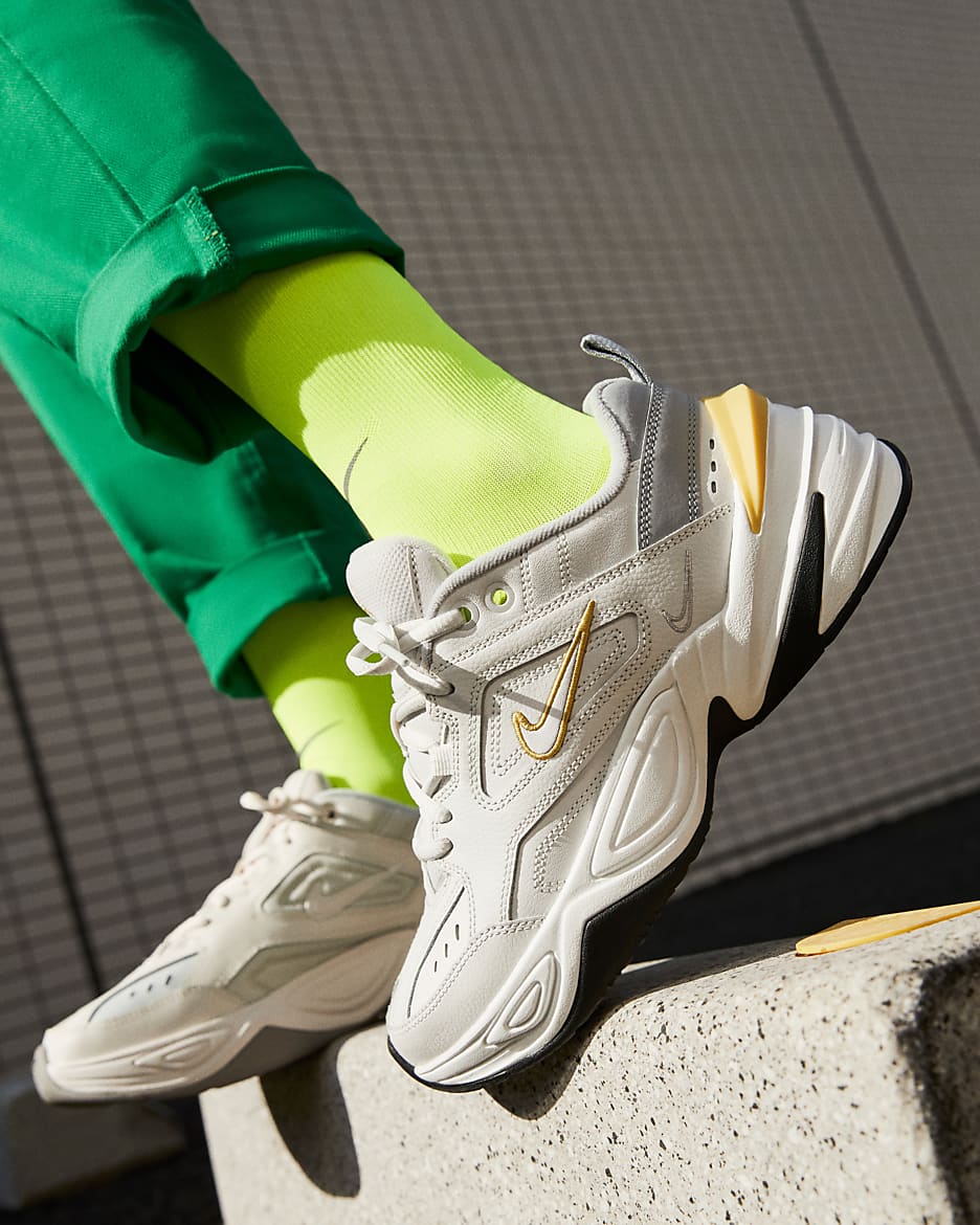Nike M2K Tekno-sko til kvinder - Platinum Tint/Wolf Grey/Summit White/Celery