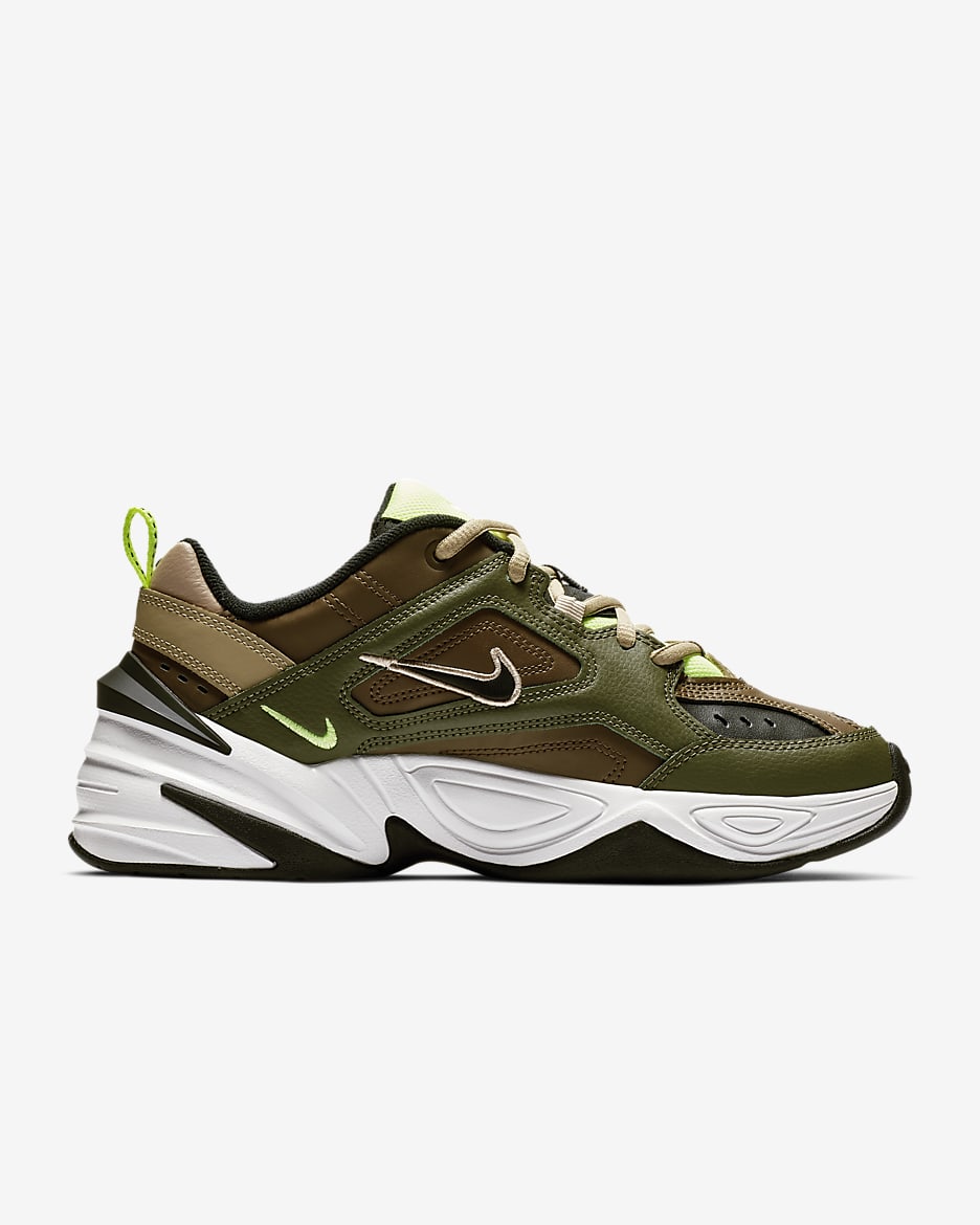 Nike M2K Tekno-sko til kvinder - Medium Olive/Yukon Brown/Parachute Beige/sort