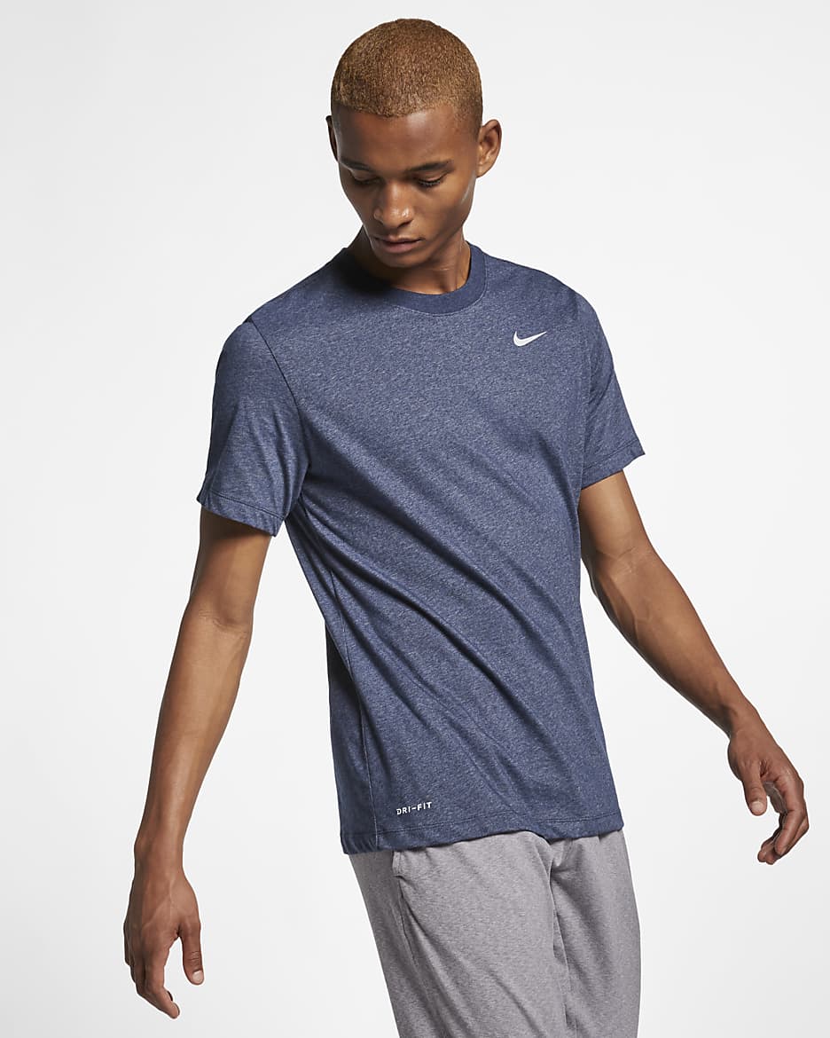 Playera de fitness para hombre Nike Dri-FIT - Obsidiana jaspeado/Plata mate