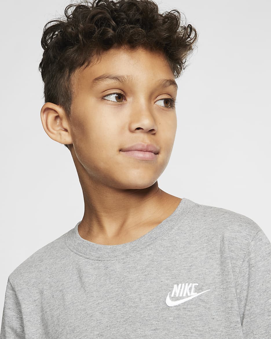 Nike Sportswear Older Kids' T-Shirt - Dark Grey Heather/White