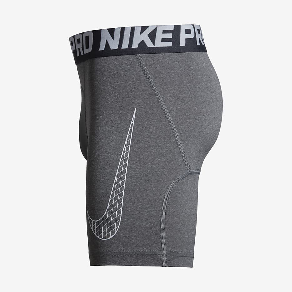 Nike Pro Older Kids' (Boys') Shorts - Carbon Heather/Volt