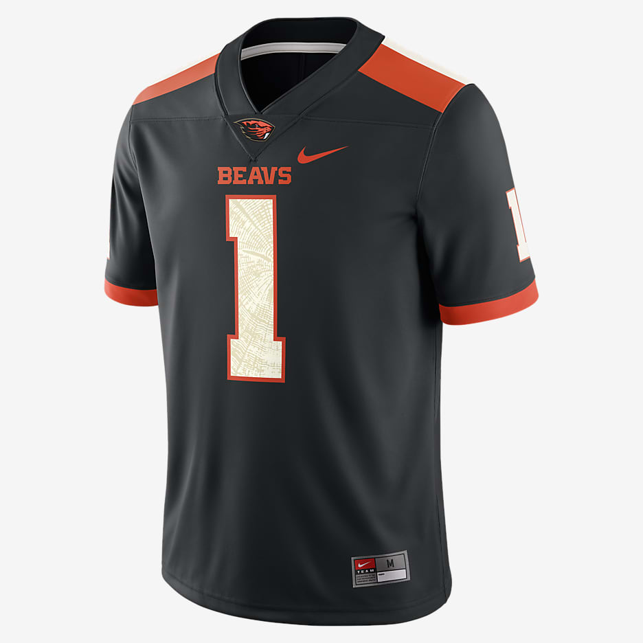 Nike College Dri-FIT Game (Oregon State) Men's Football Jersey - Black/Dark Grey