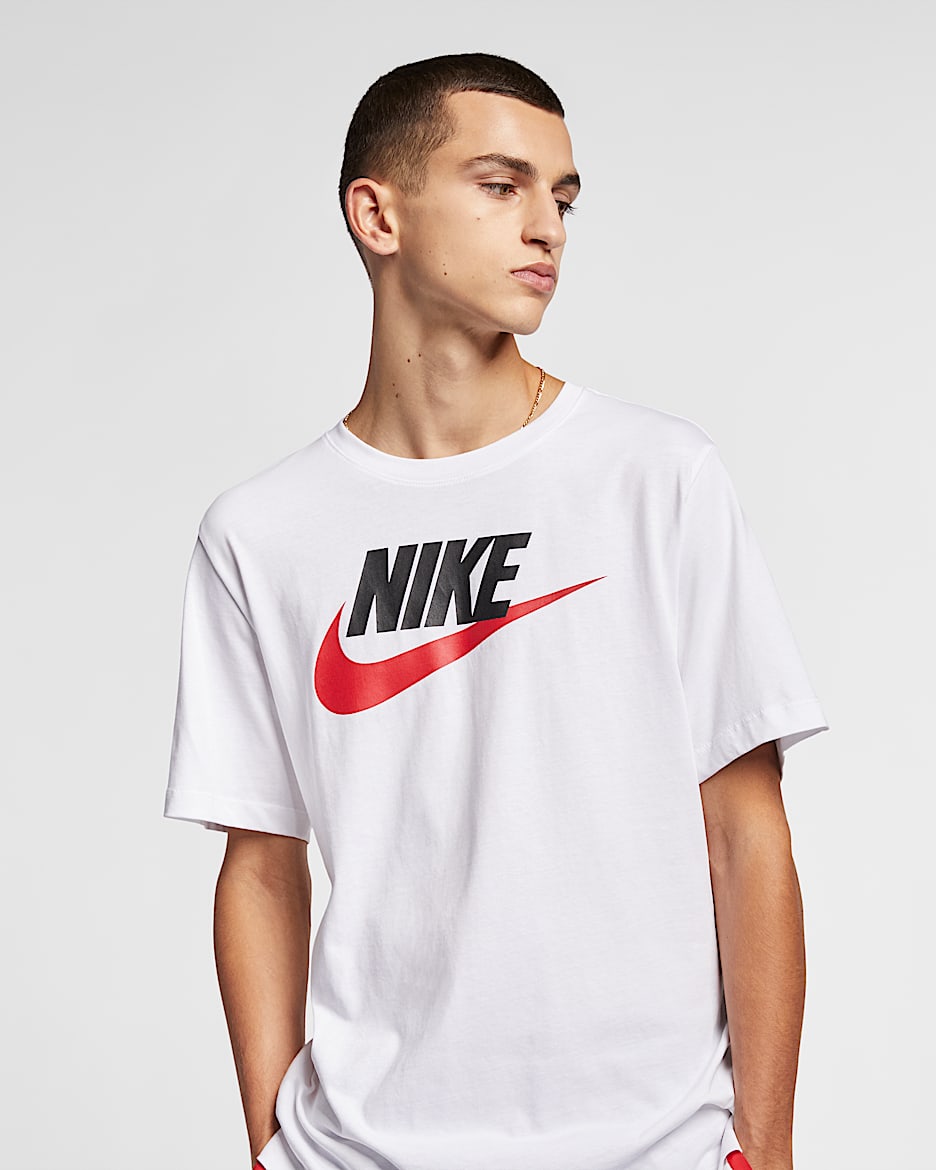 Playera para hombre Nike Sportswear - Blanco/Negro/Rojo universitario