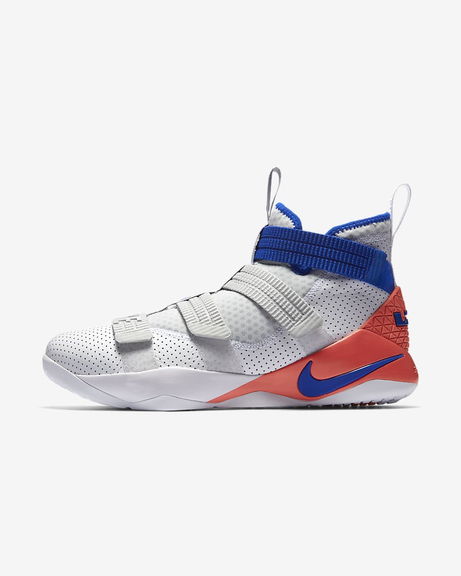 LeBron Soldier XI SFG Basketball Shoe - White/Infrared/Pure Platinum/Racer Blue
