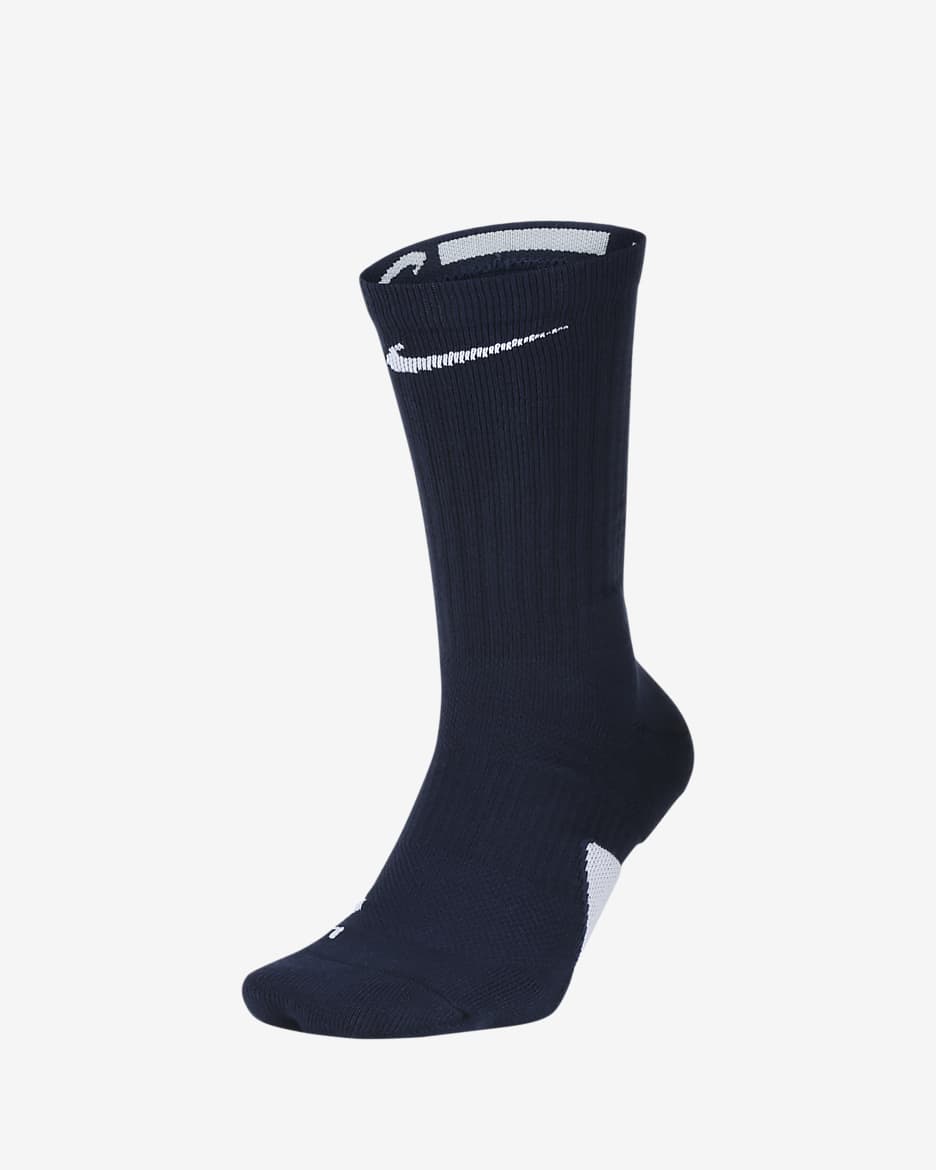 Nike Elite Crew Basketball Socks - Midnight Navy/White/White