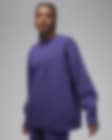 Low Resolution Jordan Flight-sweatshirt i fleece med rund hals til kvinder