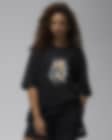 Low Resolution Jordan Bol Kesimli Grafikli Kadın Tişörtü