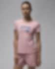 Low Resolution Slimmad t-shirt Jordan med tryck för kvinnor
