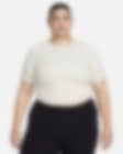 Low Resolution Γυναικεία κοντομάνικη μπλούζα crop Dri-FIT Nike Zenvy Rib (μεγάλα μεγέθη)