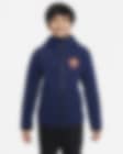 Low Resolution Mikina FC Barcelona Tech Fleece Windrunner s kapucí a zipem po celé délce pro větší děti