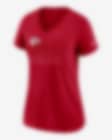 Low Resolution Nike Lockup Split (NFL Kansas City Chiefs) Women's Mid V-Neck T-Shirt