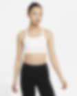Low Resolution สปอร์ตบราผู้หญิงซัพพอร์ตระดับกลางเสริมฟองน้ำ Nike Swoosh Luxe