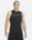  Nike Pro Dri-Fit Men's Slim Fit Sleeveless Top (as1, Alpha, s,  Regular, Regular, Black/White, Small) : Clothing, Shoes & Jewelry