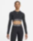 Low Resolution Camisola recortada de manga comprida Dri-FIT Nike Pro para mulher