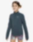 Low Resolution Langærmet Nike Dri-FIT-trøje med 1/2 lynlås til større børn (piger)