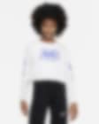 Low Resolution Playera cropped de manga larga para niña talla grande Nike Sportswear