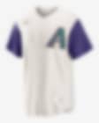 Men's Nike Luis Gonzalez Cream/Purple Arizona Diamondbacks Alternate Cooperstown Collection Player Jersey Size: 4XL