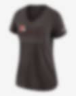 Low Resolution Nike Lockup Split (NFL Cleveland Browns) Women's Mid V-Neck T-Shirt