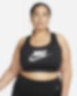 Low Resolution Nike Dri-FIT Swoosh Sujetador deportivo de sujeción media sin acolchado con estampado Futura (Talla grande) - Mujer