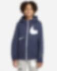 Low Resolution Dzianinowa bluza z kapturem i zamkiem na całej długości dla dużych dzieci (chłopców) Nike Sportswear Swoosh