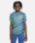 Low Resolution Playera de fútbol para antes del partido Nike Dri-FIT para niños talla grande Brazil