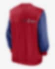 Men's Atlanta Braves Nike White/Red Rewind Warmup V-Neck Pullover Jacket