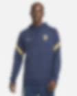 Low Resolution Chelsea FC-fodboldhættetrøje i fleece og med 1/2 lynlås til mænd