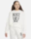 Low Resolution Oversized Nike Sportswear-sweatshirt i fleece med rund hals til større børn (piger)