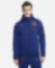 Low Resolution Ανδρική ποδοσφαιρική μπλούζα με κουκούλα και φερμουάρ σε όλο το μήκος Nike Κάτω Χώρες Tech Fleece Windrunner