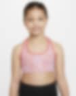 Low Resolution Αθλητικός στηθόδεσμος διπλής όψης Nike Dri-FIT Swoosh για μεγάλα κορίτσια