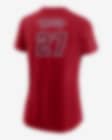 Women's Mike Trout Red Los Angeles Angels Name & Number T-Shirt