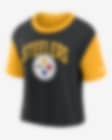 Low Resolution Playera de cadera alta para mujer Nike Fashion (NFL Pittsburgh Steelers)
